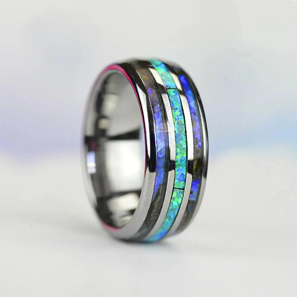 Fashion 8mm Rose Gold Color Tungsten Wedding Men Stainless Steel Rings