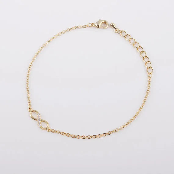 Kinitial Hot Infinity Number 8 Chain Bracelet