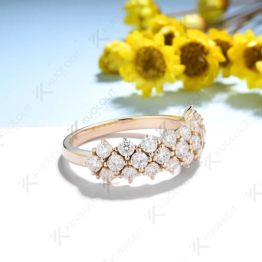 Kuololit 1.2CTW Moissanite Band Rings