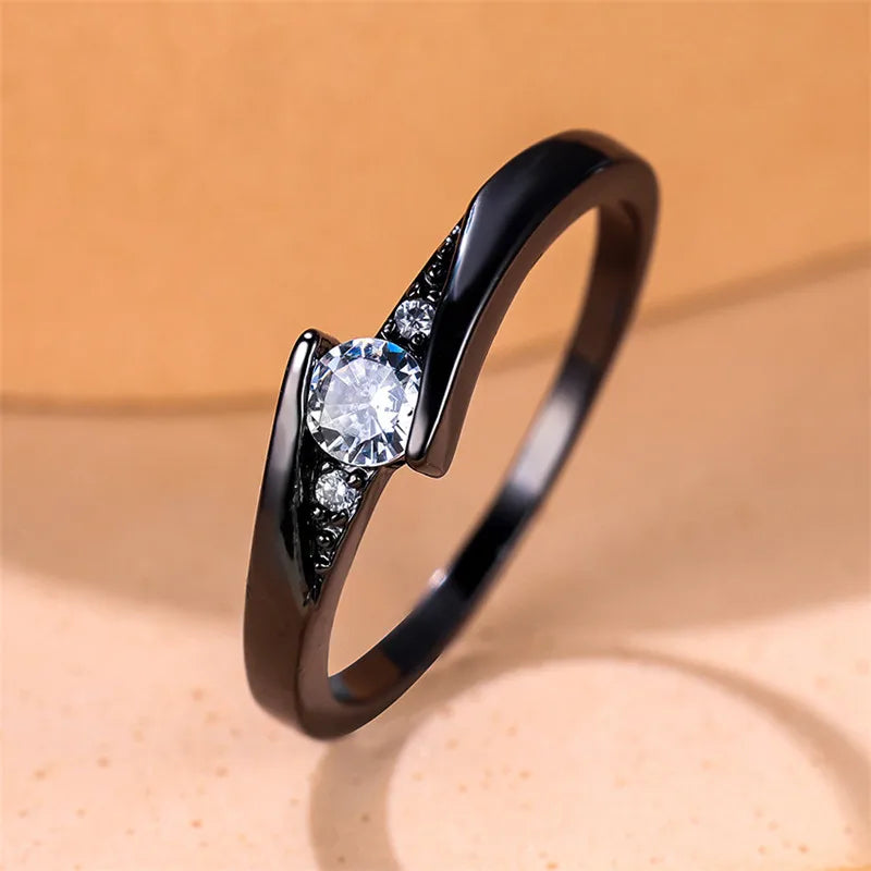 Cute Female Small Zircon Stone Engagement Ring