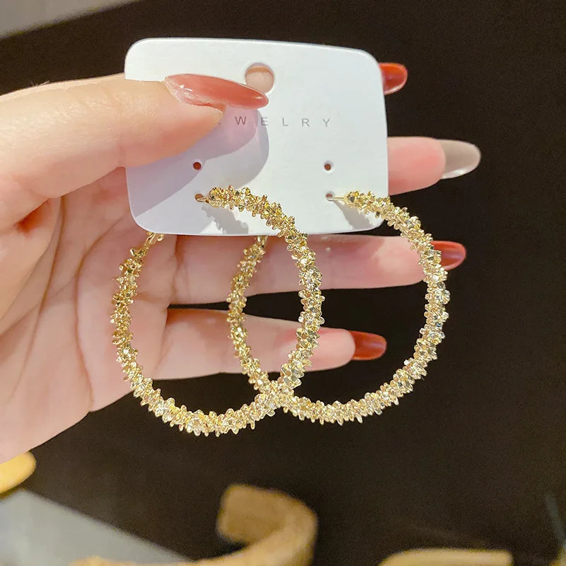 Luxury Female Big Round Hoop Earrings