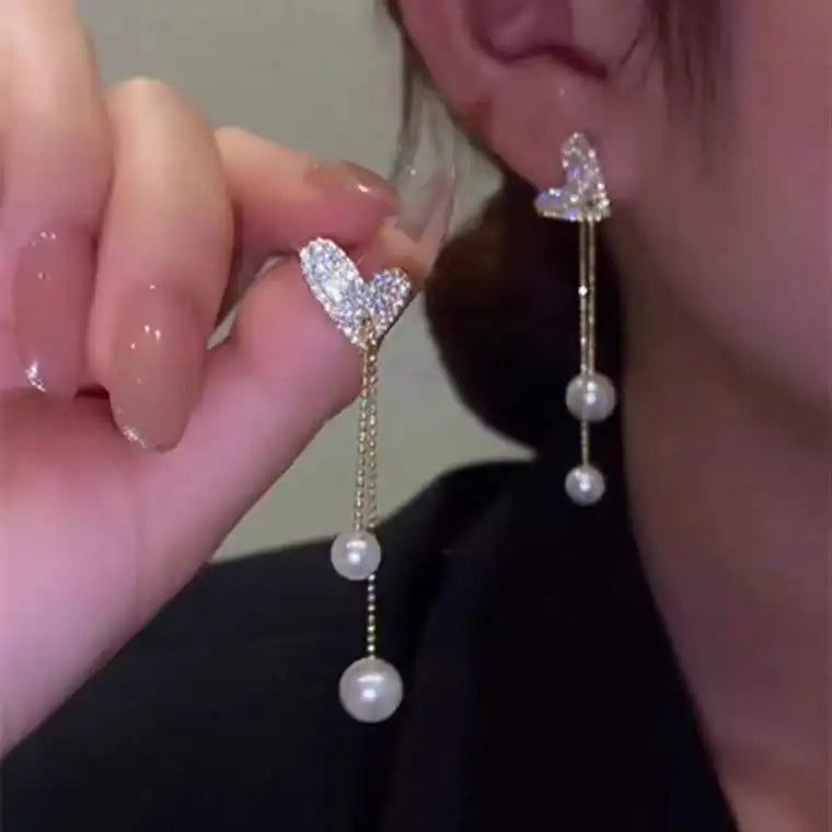 New Fashion Trend Unique Design Elegant Delicate Zircon Butterfly Tassel Earrings