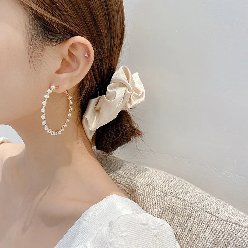 Luxury Female Big Round Hoop Earrings