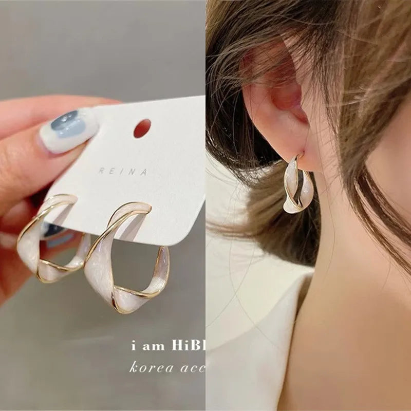 Luxury Female Big Round Hoop Earrings