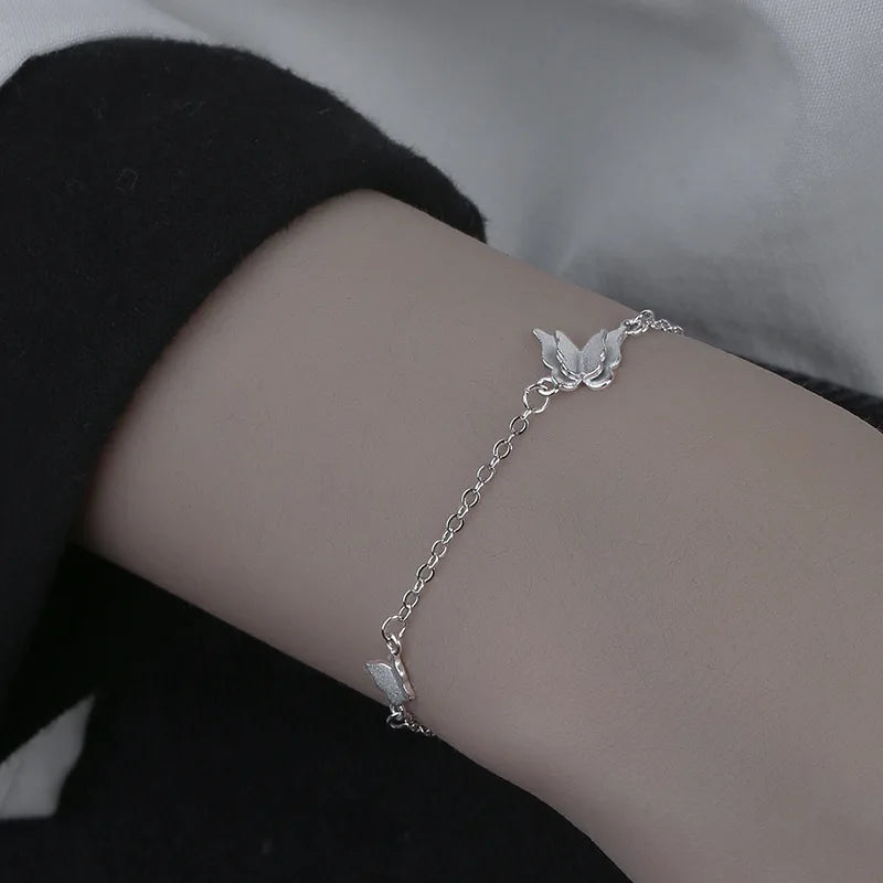 VENTFILLE 925 Silver Diamond-Studded Butterfly Braceletrame