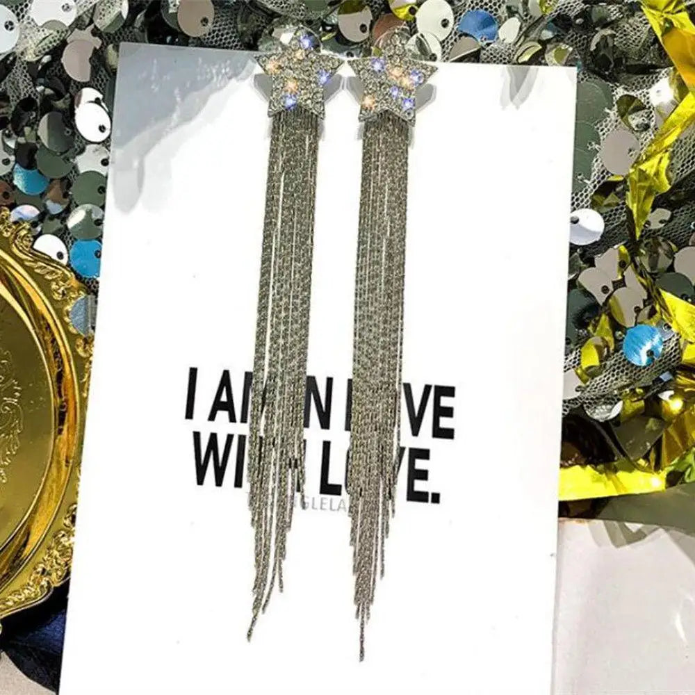 New Fashion Trend Unique Design Elegant Delicate Zircon Butterfly Tassel Earrings