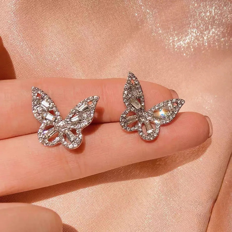 New Fashion Trend Unique Design Elegant Delicate Zircon Butterfly Tassel Earrings