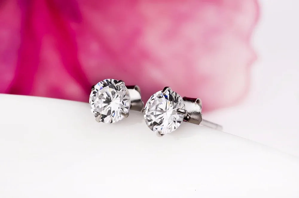 Crystal Zircon Real 925 Sterling Silver Earrings