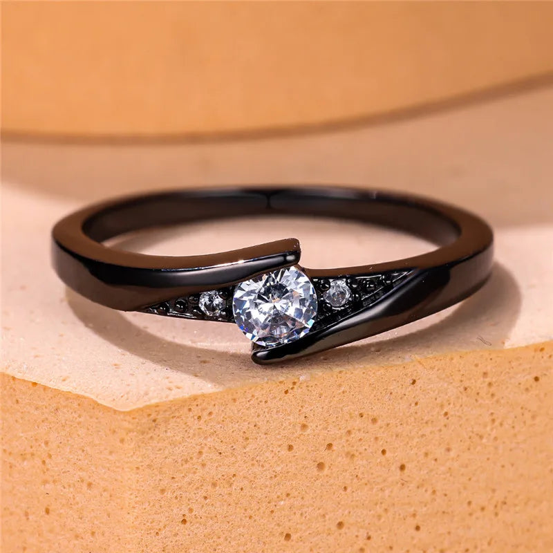 Cute Female Small Zircon Stone Engagement Ring