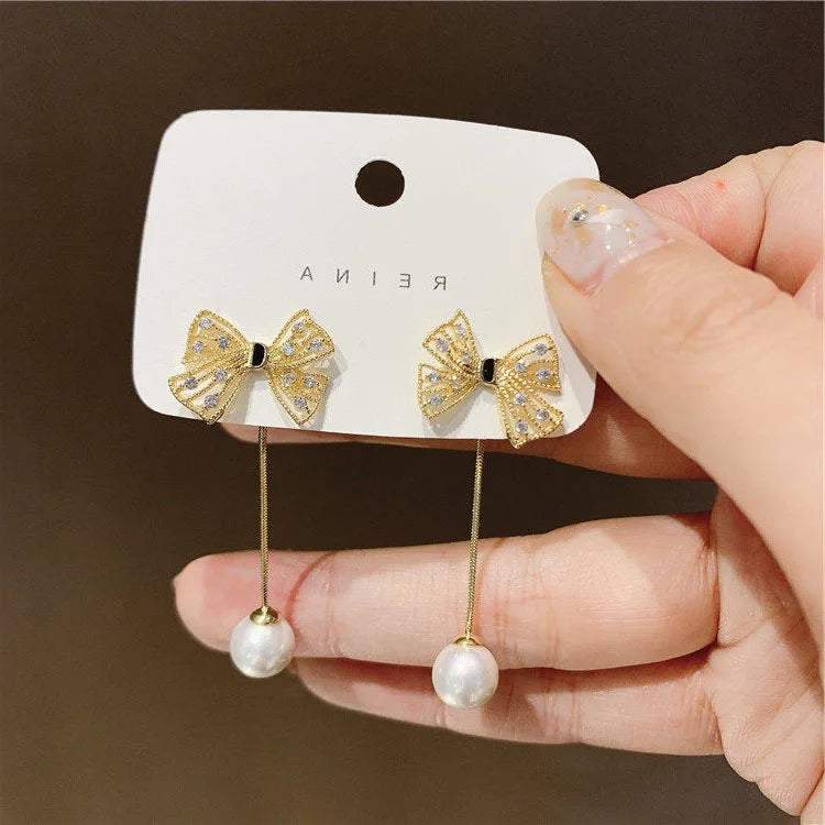 New Fashion Trend Unique Design Elegant Delicate Zircon Butterfly Tassel Earrings