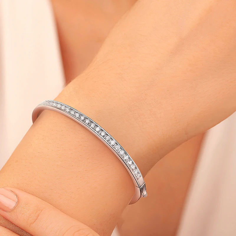 TBCYD 2.5MM Full Moissanite Bangle Bracelets