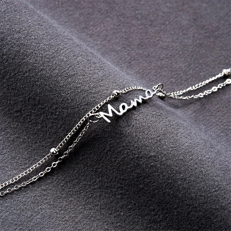 Simple Letter Mama Charm Bracelet