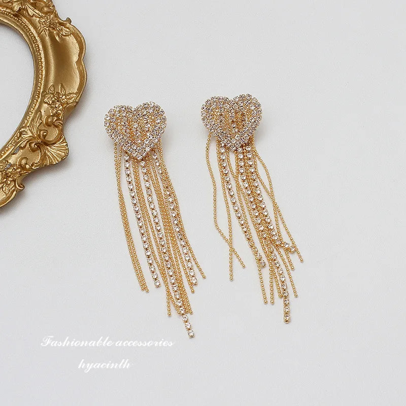 New Fashion Trend Unique Design Elegant Delicate Zircon Butterfly Tassel Earrings