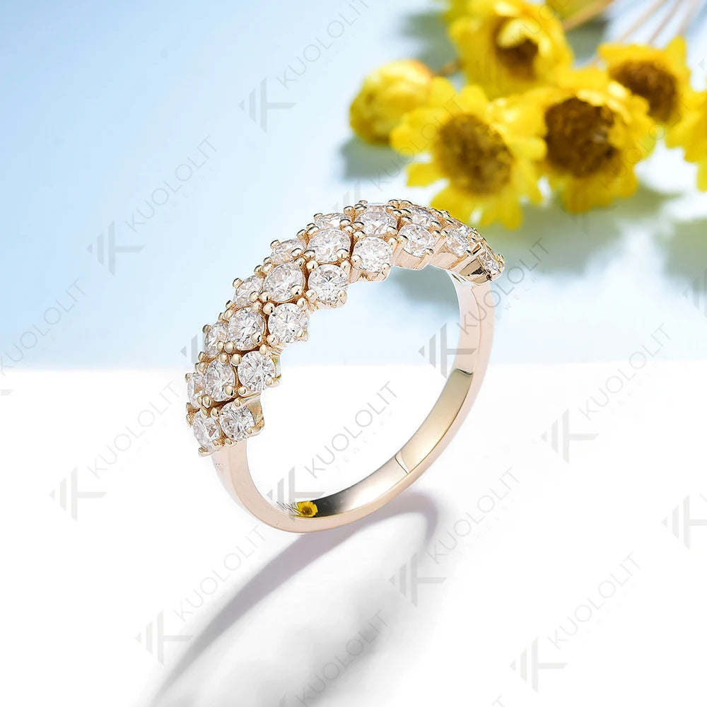 Kuololit 1.2CTW Moissanite Band Rings