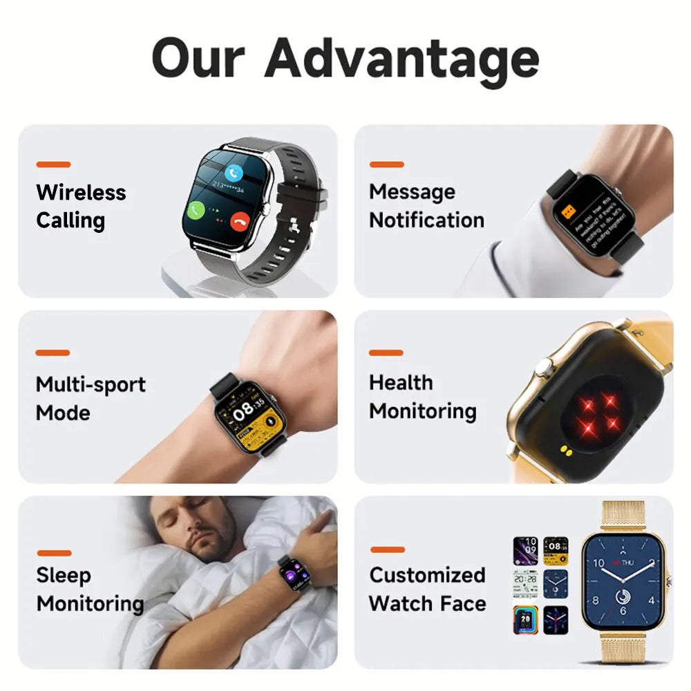 New SmartWatch 1.83" Big Color Screen Full Touch Custom Dial Smart Watch