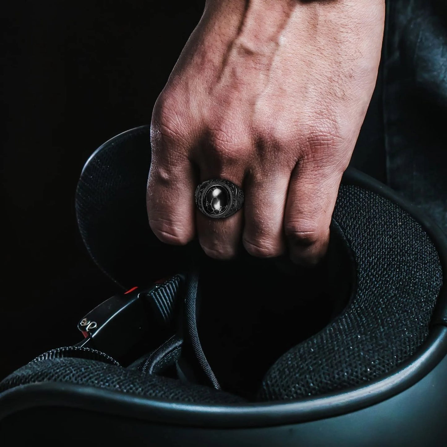 Vintage Handmade Turkish Black Zircon Rings