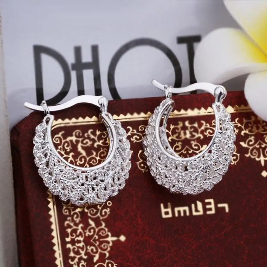 charm pure 925 silver Earrings