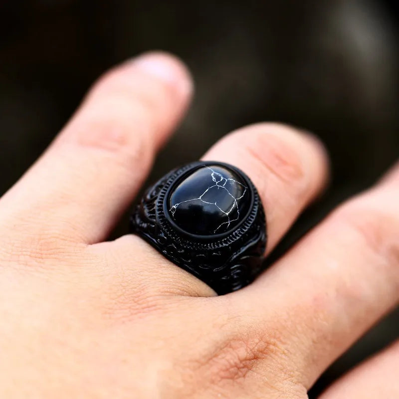 Vintage Handmade Turkish Black Zircon Rings